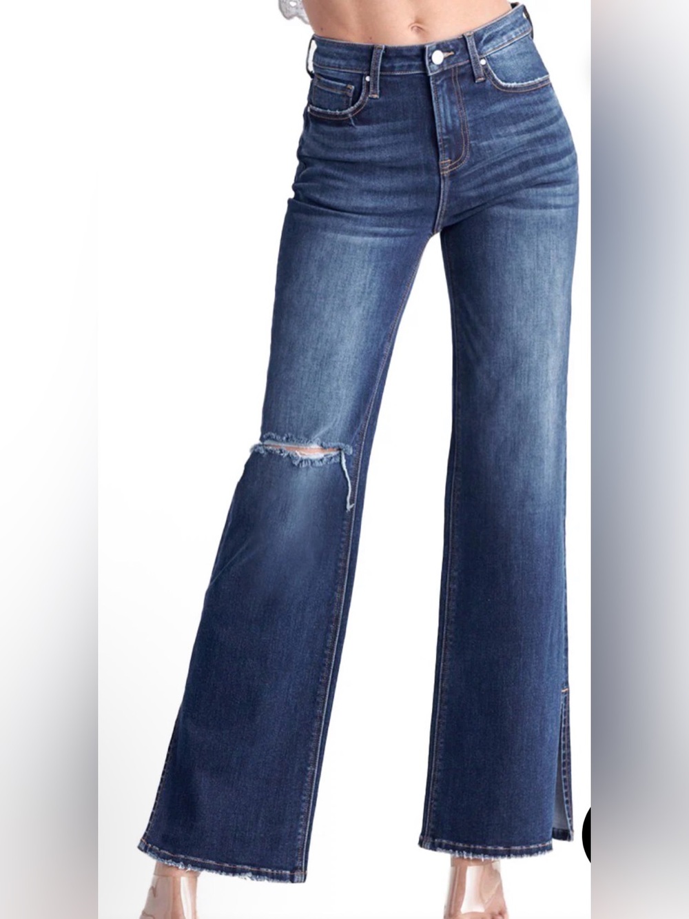 Risen High-Rise Women's Jeans — Dark Blue Wash